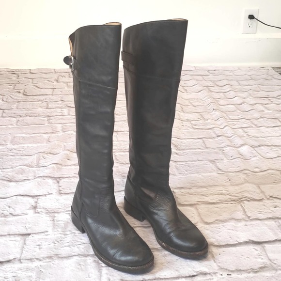 Coach Black Leather Tall Boots size 7B
